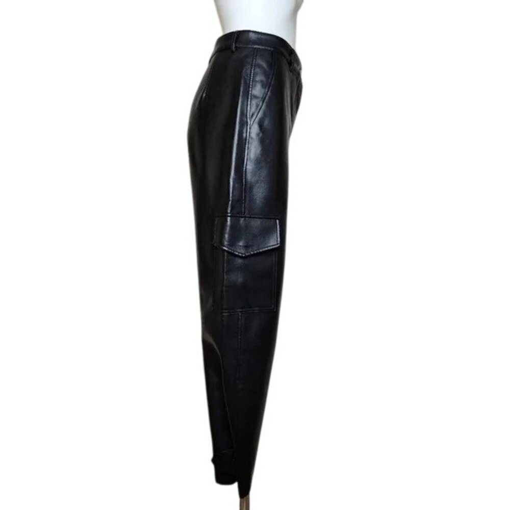 Aritzia Wilfred Black Modern Cargo Faux Leather Pants - Picture 8 of 12